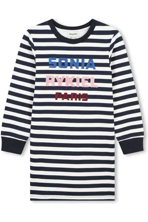 Sonia Rykiel Enfant Abito a righe con ricamo