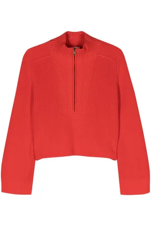 FORTE FORTE Maglione crop con mezza zip