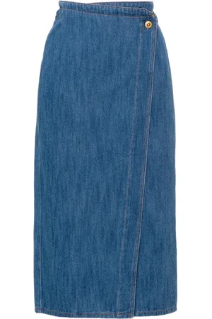FORTE FORTE Gonna midi denim a portafoglio