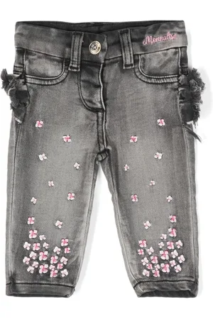 MONNALISA Jeans con ricamo a fiori