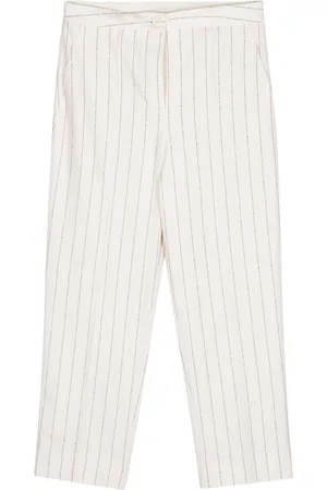 SEMICOUTURE Pantaloni crop gessati