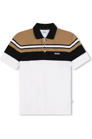 HUGO BOSS Polo a righe con stampa