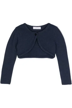 MONNALISA Cardigan crop con ciondolo a cuore