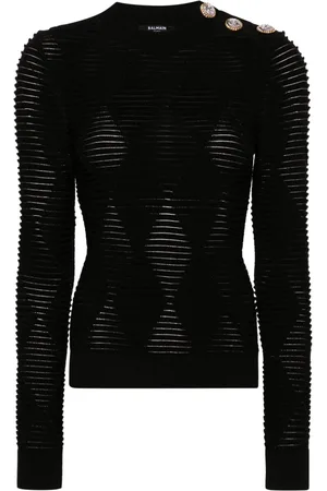 Balmain Maglione con abbottonatura goffrata