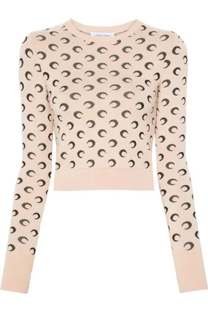 Marine Serre Maglione con motivo Crescent Moon jacquard
