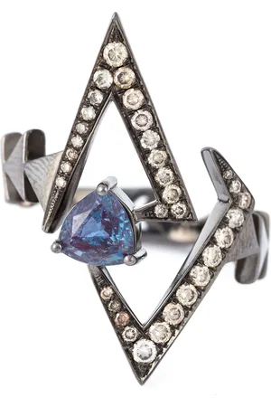 NIKOS KOULIS Geometric sapphire and diamond ring