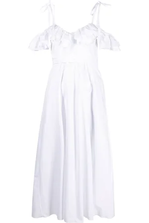 Giambattista Valli Abito midi con ruches e spalle scoperte