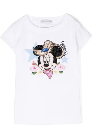 MONNALISA T-shirt Minnie con cristalli
