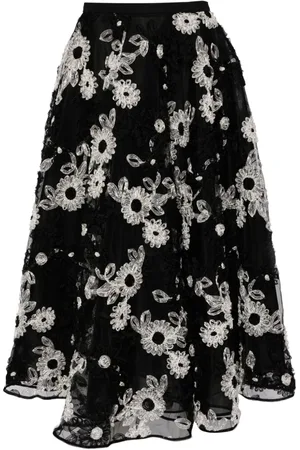 Giambattista Valli Gonna svasata con ricamo
