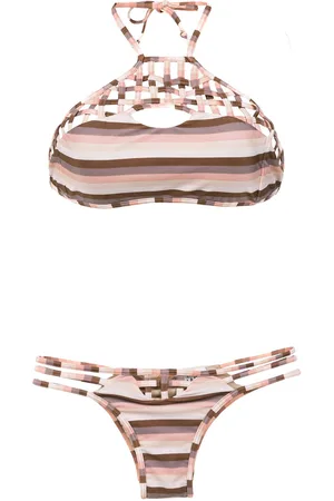 AMIR SLAMA Top bikini a righe