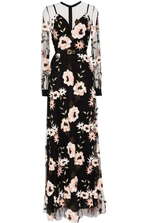 Elie saab Abito in tulle con ricamo