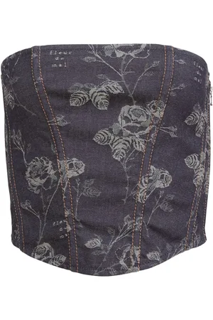 FLEUR DU MAL Corsetto con effetto a fiori jacquard