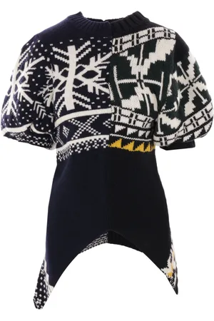 SACAI Maglione con design patchwork
