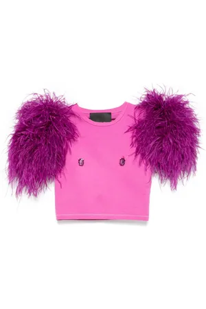 LOULOU T-shirt con dettaglio di piume
