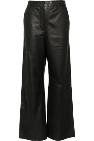 YVES SALOMON Pantaloni a gamba ampia in pelle