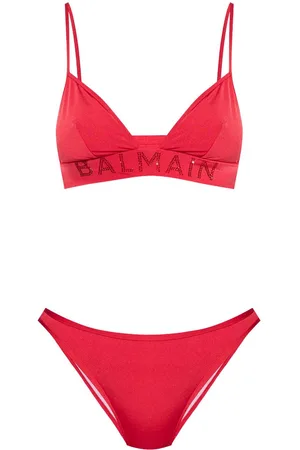 Balmain Set bikini con strass