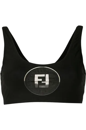 Fendi Top semi trasparente con logo