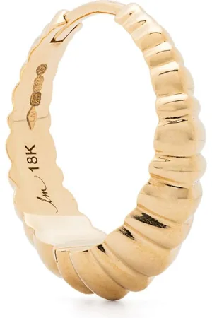 Lizzie Mandler Orecchino a cerchio Fluted Crescent in giallo 18kt