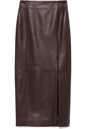 Kiton Gonna midi in pelle