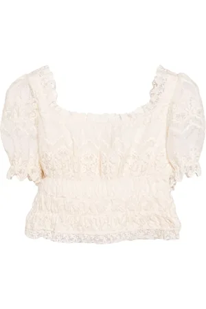 B+AB Top corto in pizzo a fiori