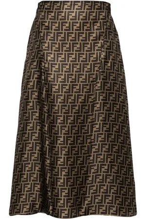 Fendi Gonna midi con motivo FF