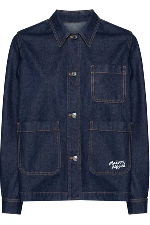 Maison Kitsuné Giacca denim con ricamo