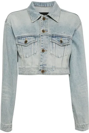 We11 Done Giacca denim con effetto schiarito
