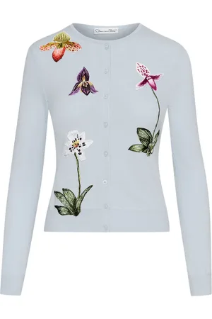 Oscar de la Renta Cardigan Orchid Threadwork