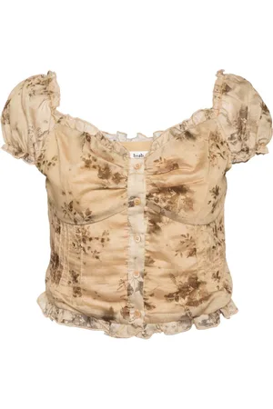 B+AB Top a fiori con ruches