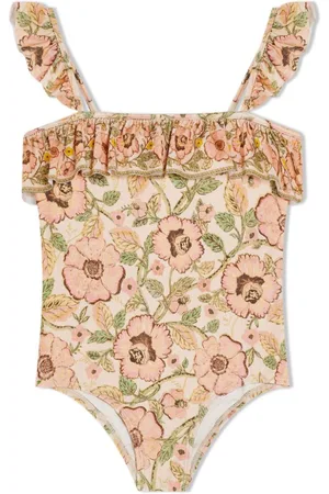 ZIMMERMANN Costume intero a fiori con ruches