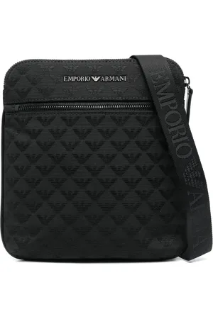 Emporio Armani Borsa messenger con logo jacquard