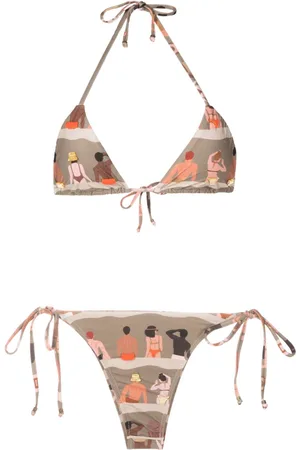 AMIR SLAMA Top bikini con stampa grafica