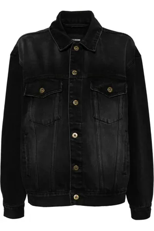We11 Done Giacca denim con effetto schiarito