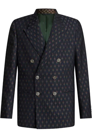 Etro Blazer doppiopetto a fiori jacquard