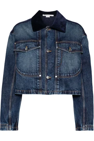 Stella McCartney Giacca denim con colletto a coste