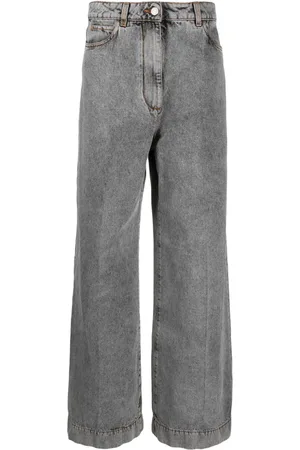 Etro Jeans a gamba ampia con ricamo Pegaso