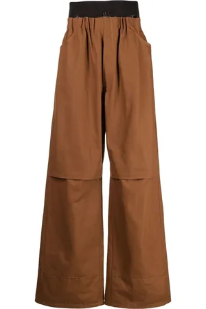 RAF SIMONS Pantaloni a gamba ampia con vita arricciata