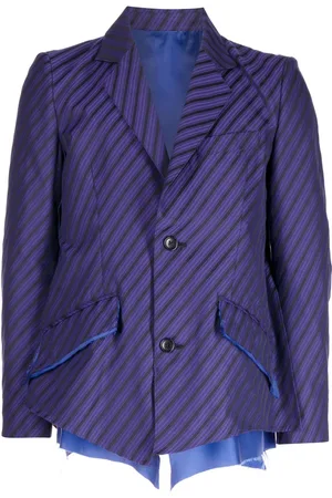 Sulvam Blazer a righe con taglio a vivo