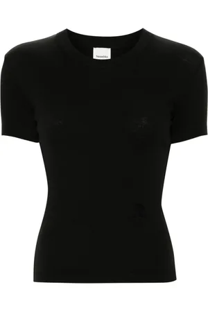 Nanushka T-shirt crop con ricamo