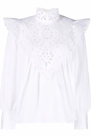 Chloé Blusa a collo alto in pizzo sangallo