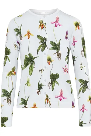 Oscar de la Renta Cardigan con stampa Orchid