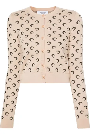 Marine Serre Cardigan con motivo Crescent Moon jacquard