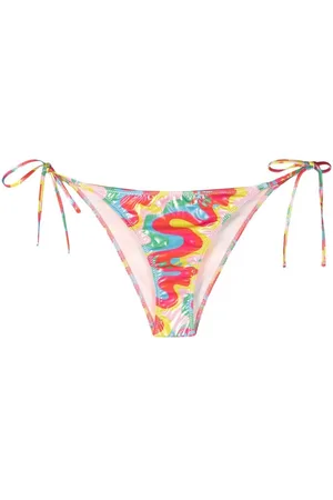 Chiara Ferragni Slip bikini con stampa astratta e laccetti