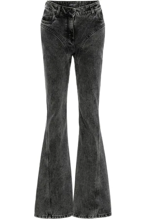 MUGLER Jeans svasati con effetto schiarito