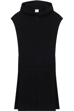 Courrèges Felpa smanicata con cappuccio