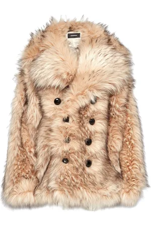 Dsquared2 Cappotto doppiopetto in finta pelliccia
