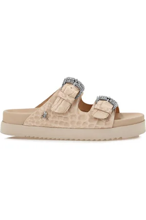 Philipp Plein Sandali in pelle con effetto coccodrillo