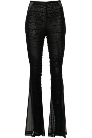 MUGLER Pantaloni svasati con ruches