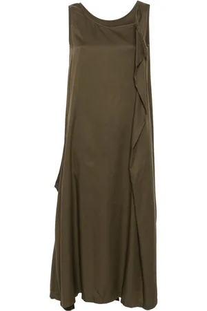 YOHJI YAMAMOTO Abito lungo smanicato con scollo a V