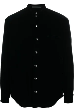 Giorgio Armani Velvet-finish press-stud fastening shirt jacket